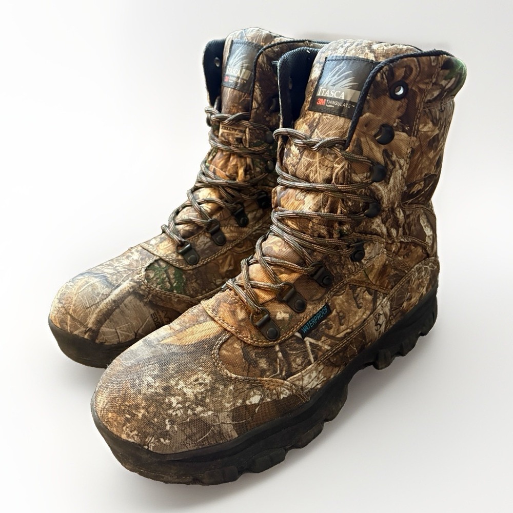 Itasca Hunting Boots Mens 10 Realtree Camo 3M Thinsulate Insulated Waterproof